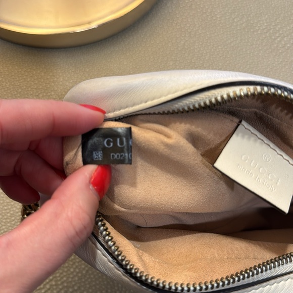 Gucci Mini GG Marmont Chain Shoulder Bag White - Picture 10 of 13